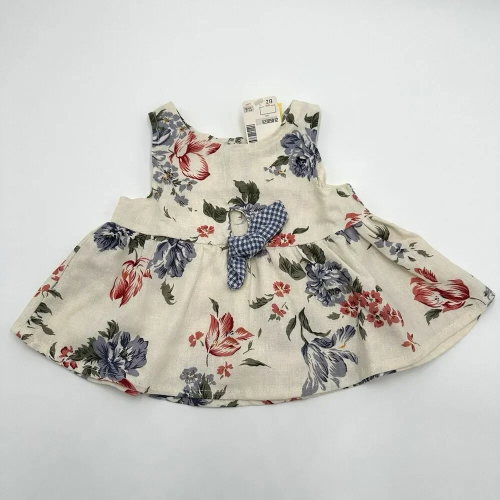 Cozy Toes Filene's Basement Floral Sleeveless Top Baby 6M Cotton Vintage Cottage